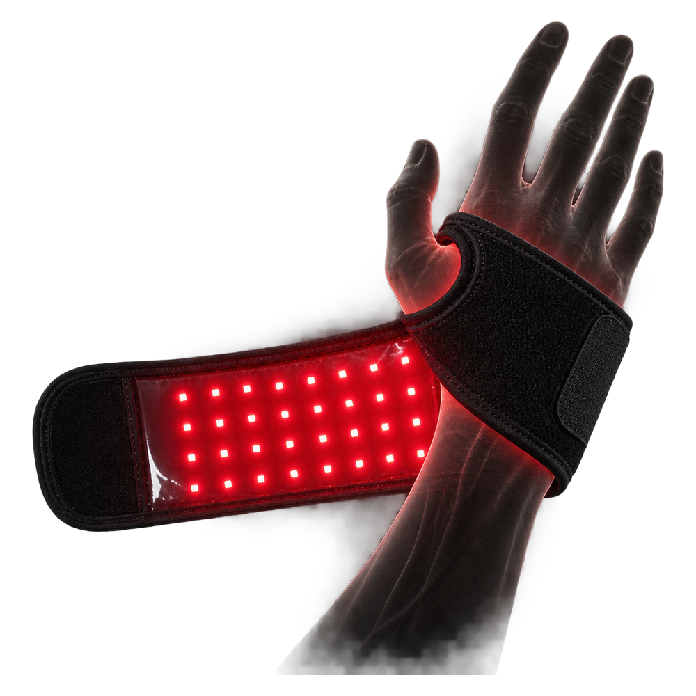 Opaska LED na nadgarstek „Biomind” z włączonymi diodami